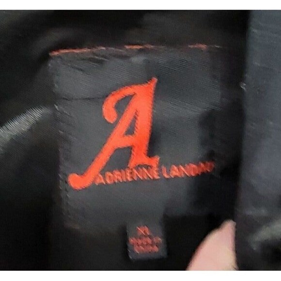 Adrienne Landau Black Modacrylic Hooded Jacket - Picture 4 of 7